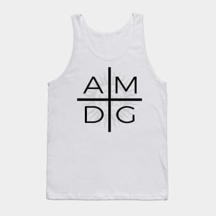 Ad Majorem Dei Gloriam Jesuit Cross with Sun in Black Tank Top